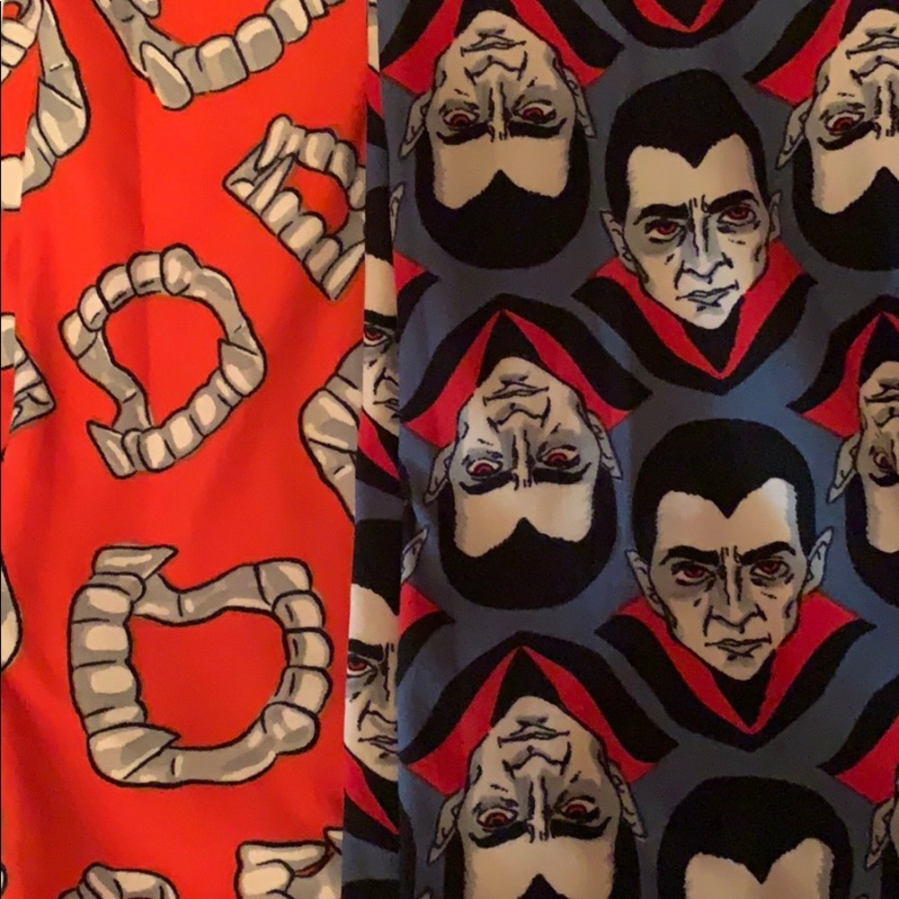 OS LuLaRoe 2 pairs of Halloween leggings EUC